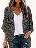 Damen Kimono-Jacke mit trendigem Muster und lockerem Schnitt EB