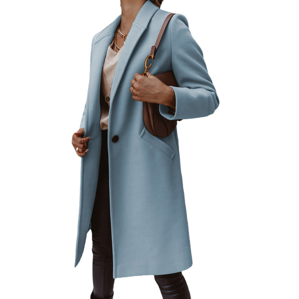 Damen eleganter Wollmantel mit schmaler Silhouette EB