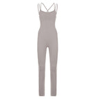 Damen Sportlicher Overall mit dünnen Trägern und figurbetonendem Schnitt EB
