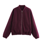 Damen Fleece-Bomberjacke mit elastischem Saum und praktischen Eingrifftaschen EB