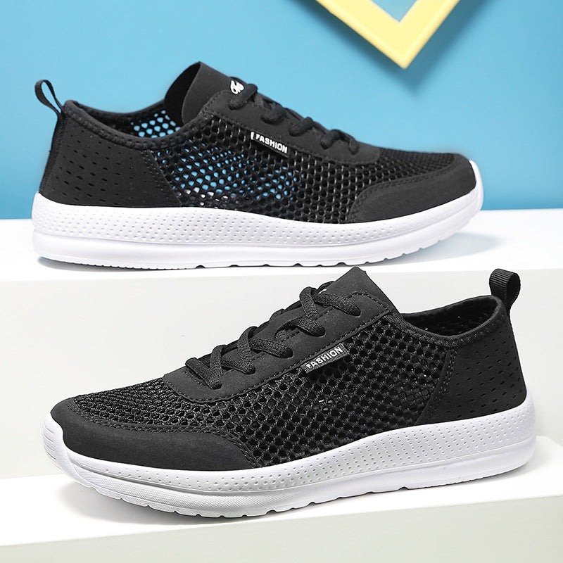 Unisex nan leichter Komfort-Walking-Schuh mit luftigem Wabenmesh, ergonomischer Dämpfungssohle und Zuglasche EB