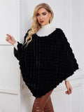Damen Flauschiger Kunstpelzponcho mit strukturiertem Design und weichem Innenfutter EB