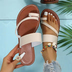 Damen Bequeme Freizeit-Sandalen mit modischem Riemendesign EB