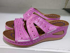 Damen bequeme Sandalen mit ergonomischer Fußbett und modischem Blumenmuster EB