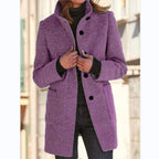Damen hochwertige Wolljacke im klassischen Design mit großen Taschen EB