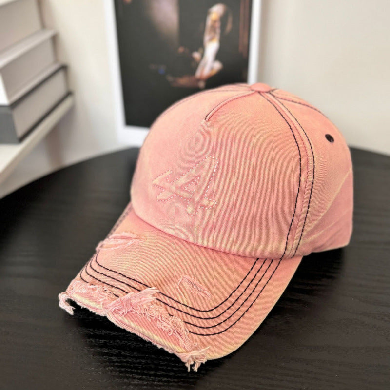 Damen-Baseballkappe im Vintage-Stil mit Used-Look