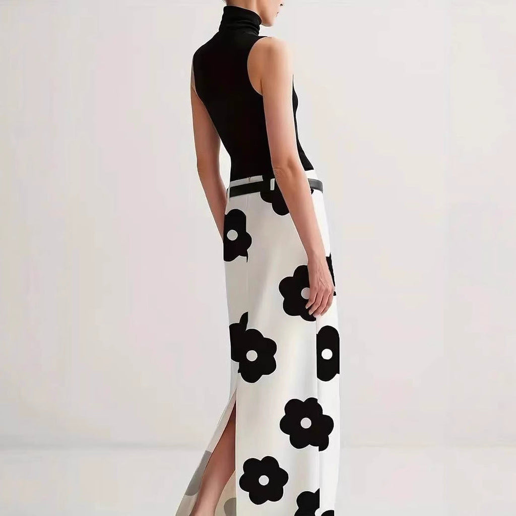 Damen Maxirock mit floralem Muster und eleganter Silhouette EB