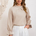 Damen elegante Bluse mit Rüsche EB