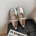 Damen Ballerinas mit stylishem Riemen und glänzender Oberfläche EB