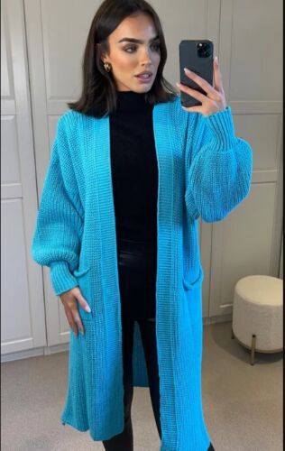 Damen Langer Strickmantel mit großzügigen Taschen EB