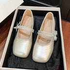 Damen Ballerina Schuhe mit dekorativen Schmuckdetails EB