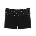 Damen modische Shorts mit glitzerndem Steinbesatz EB