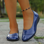 Damen Elegante Ballerinas mit komfortablem Fußbett und glänzender Oberfläche EB