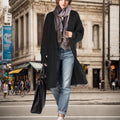 Damen Langstrickmantel mit lässigem Schnitt und Rippdesign EB