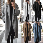 Damen klassischer Oversized-Mantel mit doppeltem Knopfverschluss und breitem Revers EB