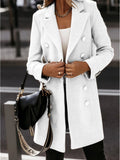 Damen Eleganter Wollmantel mit doppelter Knopfreihe und modernem Schnitt EB