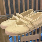 Damen Ballerinas mit verspieltem Riemendesign und hochwertiger Lederoberfläche EB