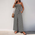 Damen Alltagsjumpsuit mit elastischem Oberteil und modischem Muster EB