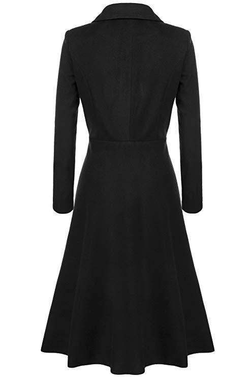 Damen Eleganter Wollmantel mit tailliertem Schnitt und langen Ärmeln EB