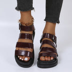 Damen bequeme Riemensandalen mit verstellbarem Schnallenverschluss EB
