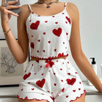 EB | Liebe Bedruckte Hosenträger Shorts Pyjama Set