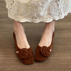 Damen Ballerina-Schuhe mit eleganter Blumendekoration und geschmackvollem Design EB