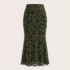 Damen Maxirock mit floralem Design und eleganter Silhouette EB
