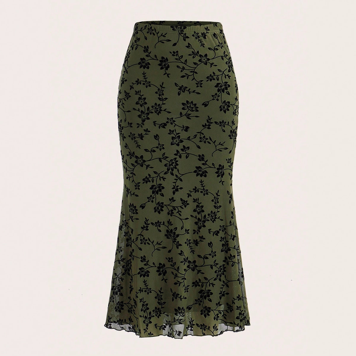 Damen Maxirock mit floralem Design und eleganter Silhouette EB