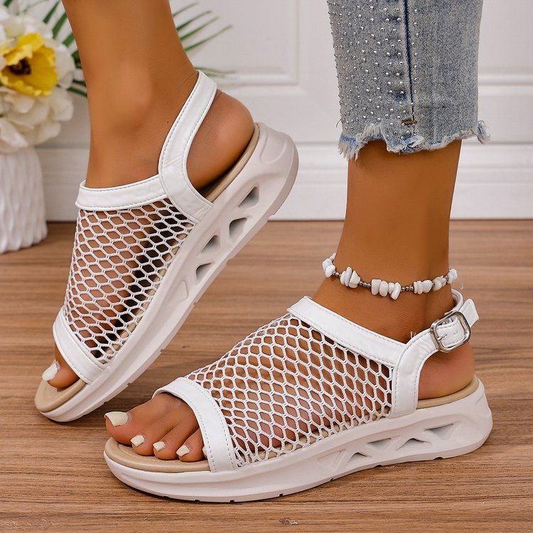 Damen Atmungsaktive Mesh-Sandaletten mit verstellbarem Riemendesign und komfortablem Fußbett EB