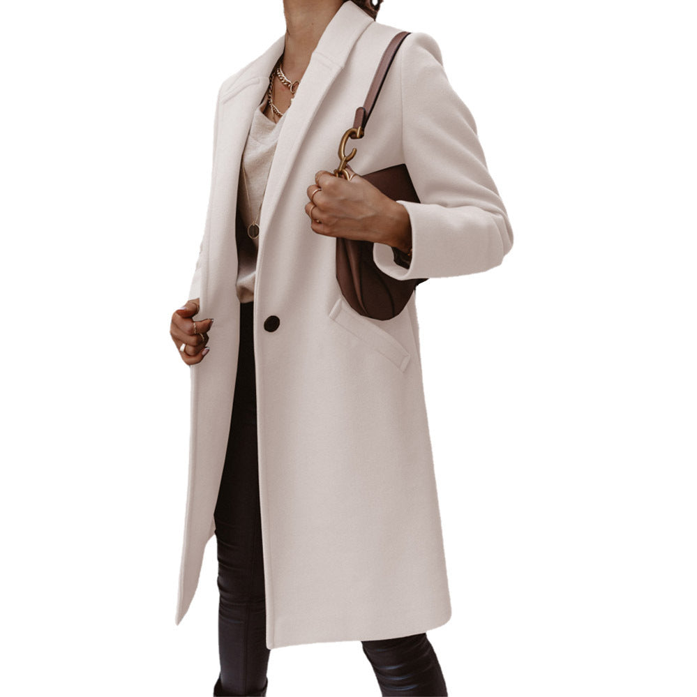 Damen eleganter Wollmantel mit schmaler Silhouette EB