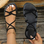 Damen Badesandalen mit modischem Riemendesign EB
