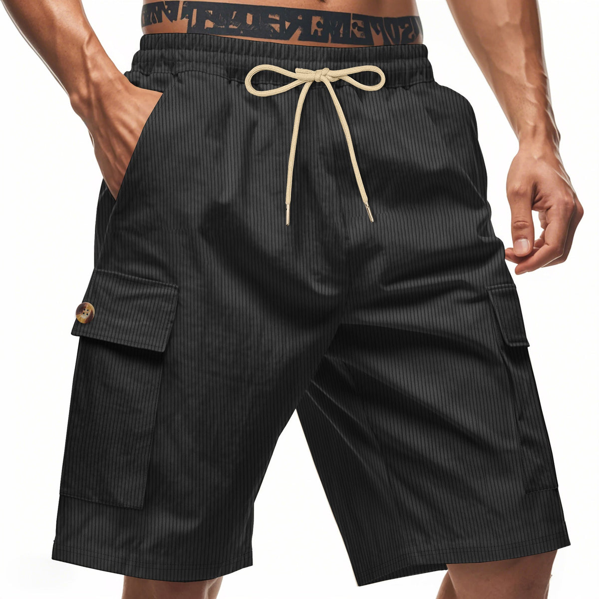 Herren Cargo-Shorts mit verstellbarem Kordelzug und praktischen Seitentaschen EB