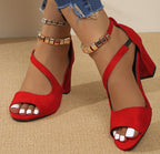 Damen Absatzsandalen mit offenen Riemen und modischem Schnürdesign EB