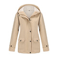 Damen nan wasserabweisender Parka mit Teddyfutter verstellbarer Kapuze und aufgesetzten Taschen EB