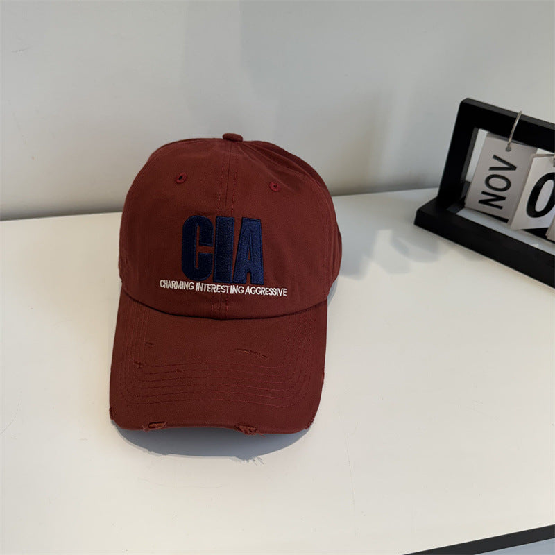 Herren-Baseballcap mit Distressed-Optik und Motivations-Stickerei