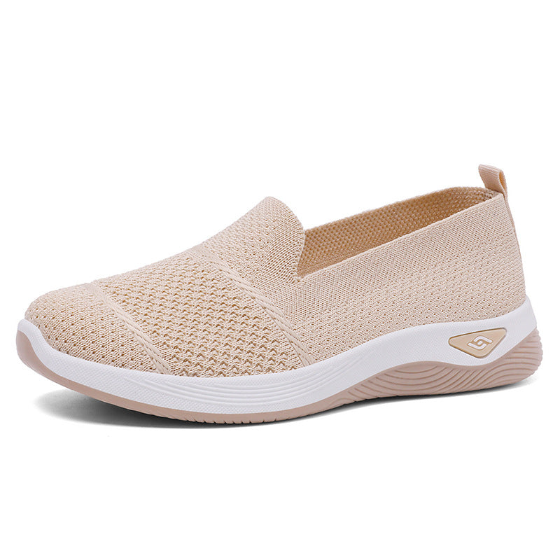 Damen Bequeme Slip-On Schuhe mit atmungsaktivem Strickdesign EB