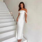Damen elegante Satin Abendkleid EB
