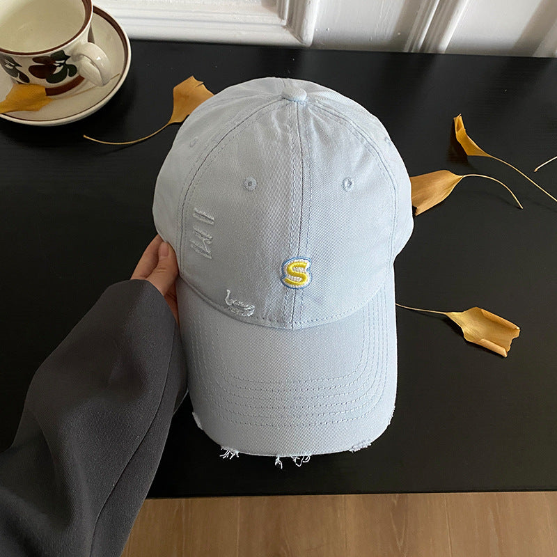 Unisex-Baseballkappe mit Stickerei im Used-Look