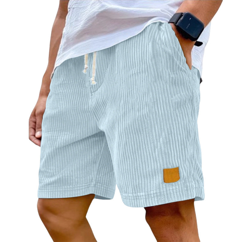 Feincord-Shorts für Herren mit elastischem Kordelzugbund