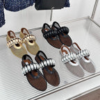 Damen Ballerinas mit glitzerndem Riemen und luftiger Netzoberfläche EB