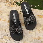 Damen Badesandalen mit elegantem Schleifen-Design und rutschfester Sohle EB