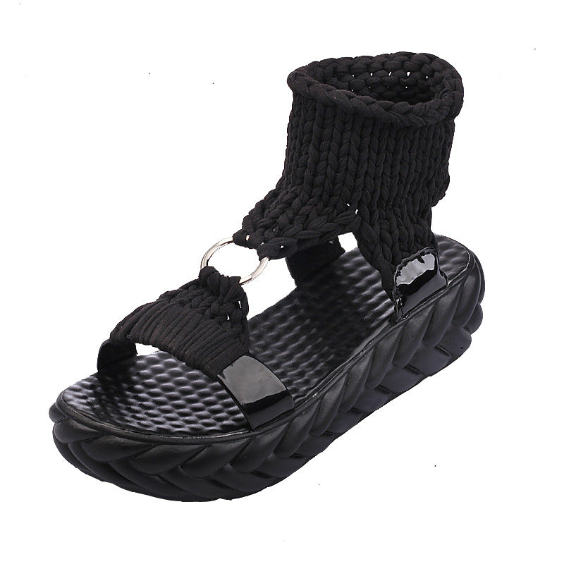 Damen Bequeme Kork-Sandalen mit innovativem Design und rutschfester Sohle EB