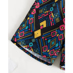 Freizeitshorts für Damen mit buntem geometrischem Muster