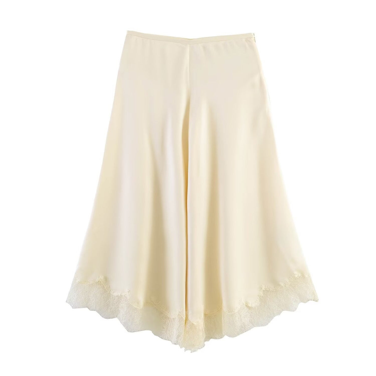Damen eleganter plissierter Culotte-Rock mit zarten Spitzenakzenten EB