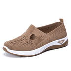 Damen Bequeme Slip-On Freizeitschuhe mit atmungsaktivem Strickoberteil EB