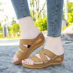 Damen Bequeme Clogs mit floralem Design und ergonomischer Sohle EB