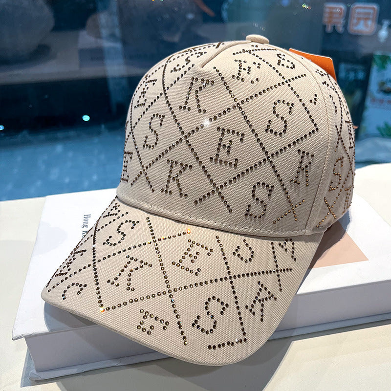 Verstellbare Damen-Baseballcap mit Strasssteinen