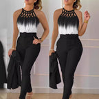 Damen Hochwertiger Jumpsuit mit modernem Netzeinsatz EB