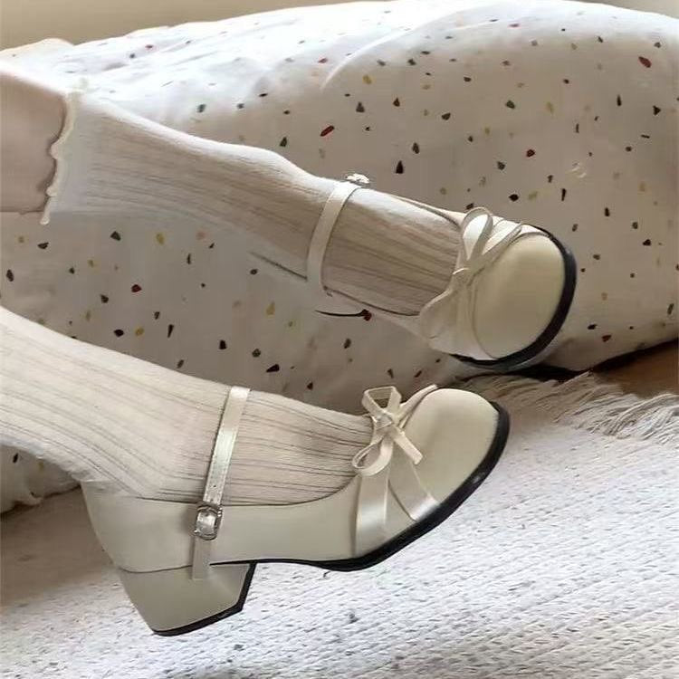 Damen Ballerinas mit dekorativer Schleifenapplikation und stabiler Sohle EB