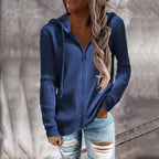 Damen Kapuzenjacke aus strukturiertem Material mit praktischen Taschen EB